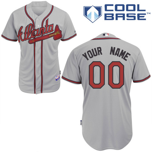 Customized Youth MLB jersey-Atlanta Braves Authentic Road Gray Cool Base Baseball Jersey